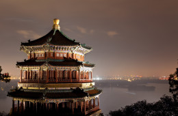 China- The Summer Palace at night in Beijing