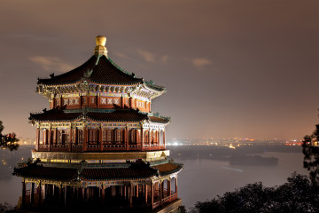 China- The Summer Palace at night in Beijing