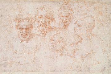 Grotesque Heads and Other Studies (1525) by Michelangelo