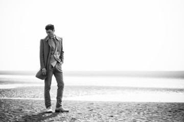 Shirt, tie and pocket square: Drakes, Blazer and overcoat: Lutwyche, Trousers: Private White VC, Shoes: Grenson