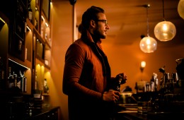 Jacket ; Albam, Sweater;Carrier Company, Glasses;  Glints