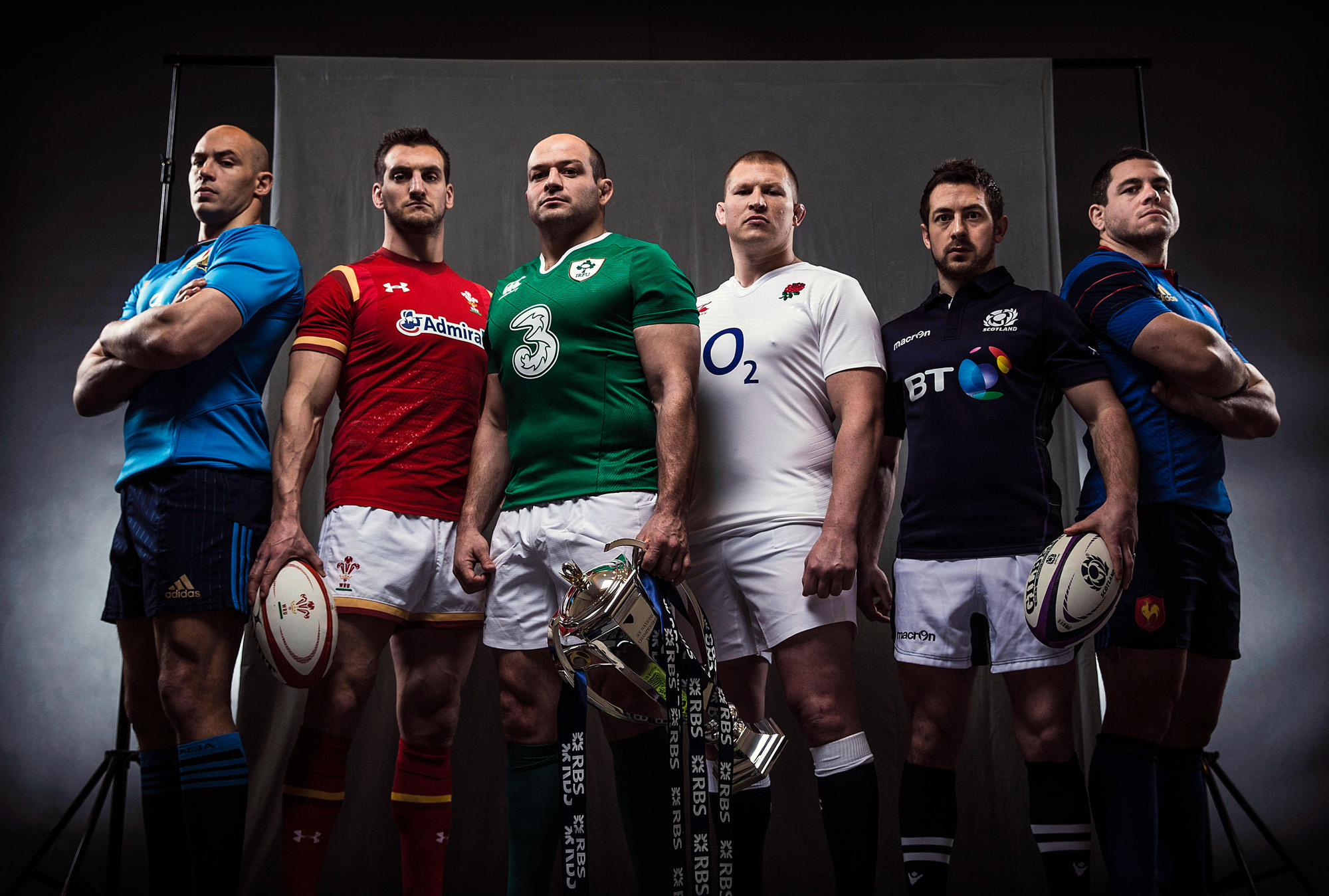 REPRO FREE***PRESS RELEASE NO REPRODUCTION FEE***
2016 RBS 6 Nations Championship Launch, The Hurlingham Club, Ranelagh Gardens, London 27/1/2016
Pictured (L-R) Italy captain Sergio Parisse, Wales captain Sam Warburton, Ireland captain Rory Best, England captain Dylan Hartley, Scotland captain Greg Laidlaw and France captain Guilhem Guirado at the launch of the 2016 RBS 6 Nations Championship at The Hurlingham Club in London today.
Mandatory Credit ©INPHO/Billy Stickland